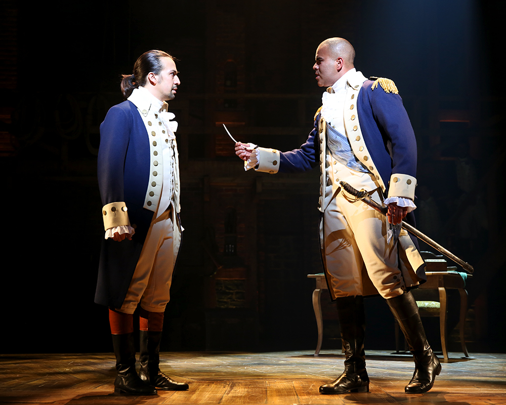 Lin-Manuel Miranda as "Alexander Hamilton" and Christopher Jackson as "George Washington" | HAMILTON