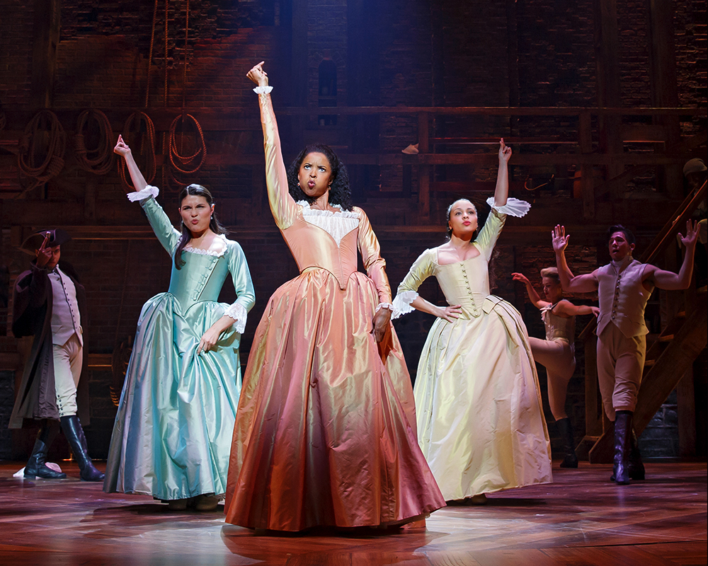 Hamilton-gallery-4 Phillipa Soo, Renee Elise Goldsberry, Jasmine Cepas Jones as "The Schuyler Sisters" | HAMILTON