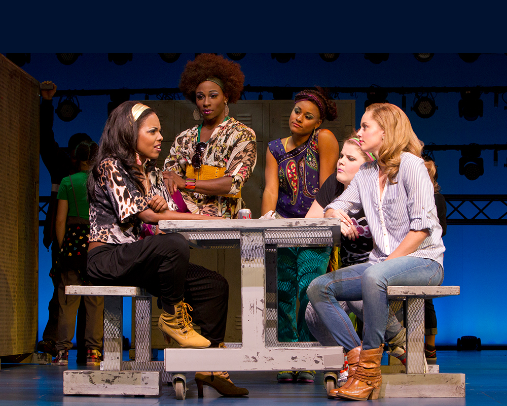 BRING IT ON | Adrienne Warren, Gregory Haney, Ariana DeBose, and Taylor Louderman. Photo Credit: Joan Marcus
