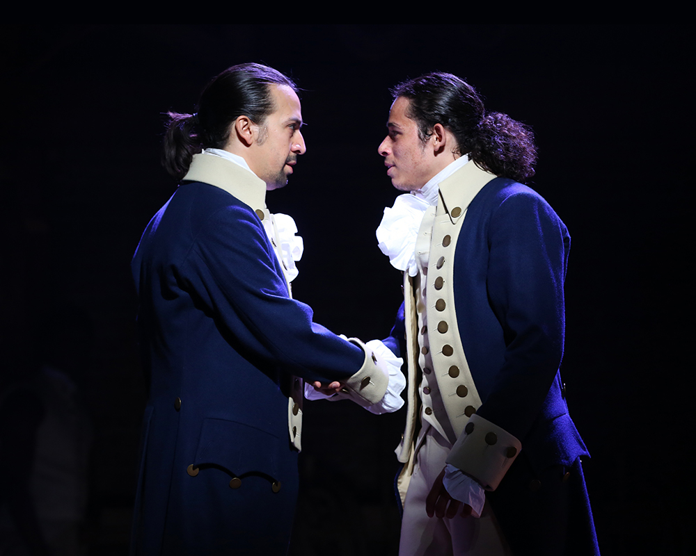 Lin-Manuel Miranda as "Alexander Hamilton" and Anthony Ramos as "John Laurens" | HAMILTON