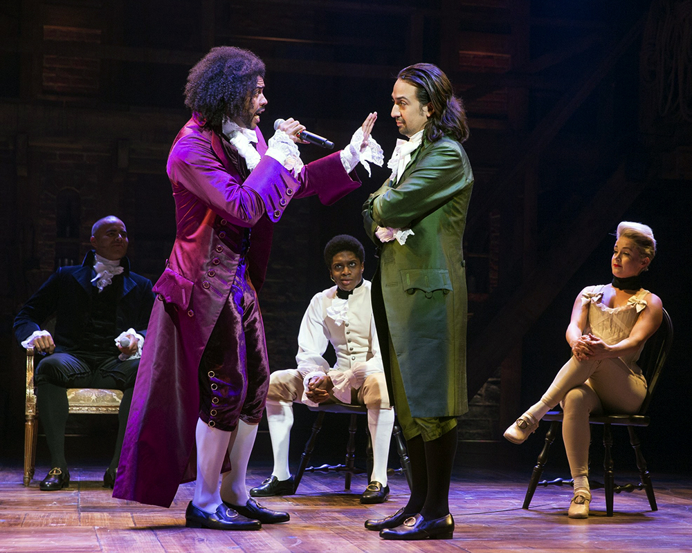 Daveed Diggs as "Thomas Jefferson," Lin-Manuel Miranda as "Alexander Hamilton" and ensemble | HAMILTON